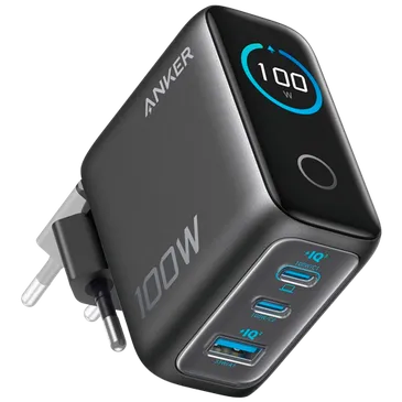 Anker Dual USB-C + USB-A Schnellladegerät 100W Schwarz + Kabel