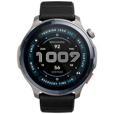 Amazfit Balance 2 Silber (Schwarzes Silikon Armband)