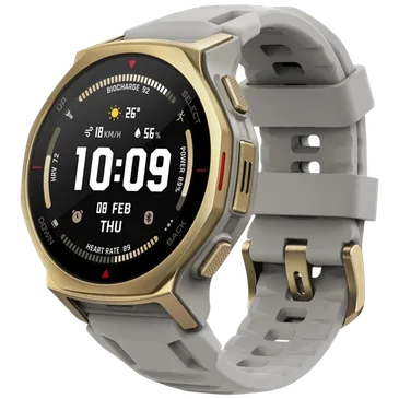 Amazfit T-Rex 3 Pro 44mm Gold (Graues Silikon Armband)