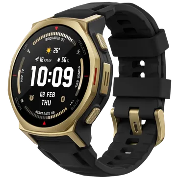 Amazfit T-Rex 3 Pro 44mm Gold (Schwarzes Silikon Armband)