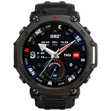 Amazfit T-Rex 3 Pro 48mm Schwarz (Schwarzes Silikon Armband)