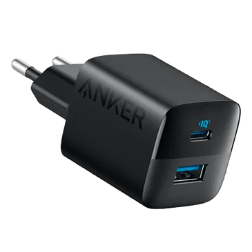 Anker 323 Dual USB USB-C Schnellladegerät Schwarz 