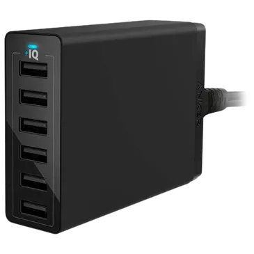 Anker PowerPort 6-USB Schnellladegerät 12W Schwarz