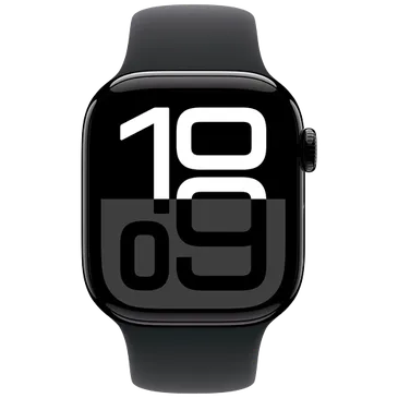 Apple Watch Series 10 42mm Schwarz (Schwarzes Gummi Armband M/L)