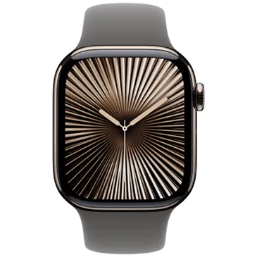 Apple Watch Series 10 4G 42mm Natural Titanium (Graues Gummi Armband M/L)