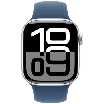 Apple Watch Series 10 4G 42mm Silber (Blaues Gummi Armband M/L)