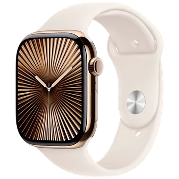 Apple Watch Series 10 4G 46mm Gold Titanium (Beiges Gumiarmband M/L)