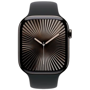 Apple Watch Series 10 4G 46mm Slate Titanium (Schwarzes Gummi Armband M/L)