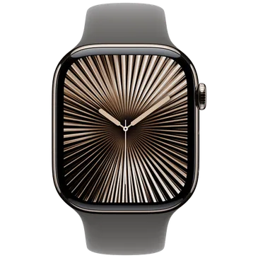 Apple Watch Series 10 4G 46mm Natural Titanium (Graues Gummi Armband S/M)