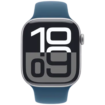 Apple Watch Series 10 4G 46mm Silber (Blaues Gummi Armband M/L)