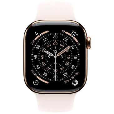 Apple Watch Series 11 42mm 5G Gold Titanium (Hellrosa Gummi Armband S/M)