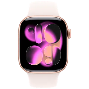 Apple Watch Series 11 42mm Rose Gold (Hellrosa Gummi Armband S/M)