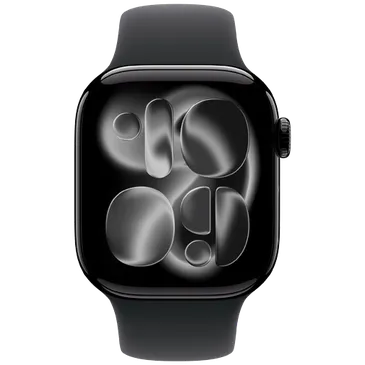 Apple Watch Series 11 42mm Schwarz (Schwarzes Gummi Armband M/L)