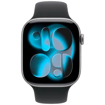 Apple Watch Series 11 46mm Grau (Schwarzes Gummi Armband S/M)