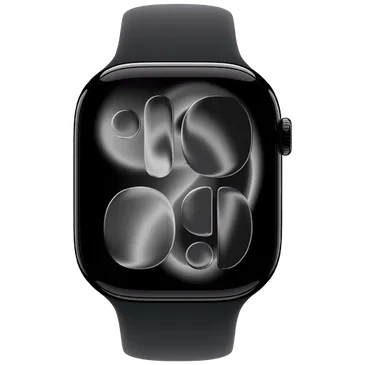 Apple Watch Series 11 46mm Schwarz (Schwarzes Gummi Armband S/M)