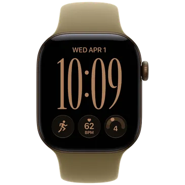 Apple Watch Series 12 42mm 5G Bronze (Dunkelgrünes Gummi Armband M/L)