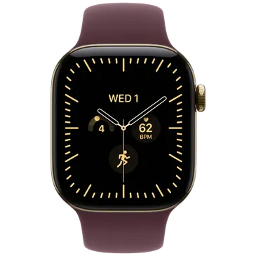 Apple Watch Series 12 42mm 5G Gold Titanium (Rode Gummi Armband M/L)