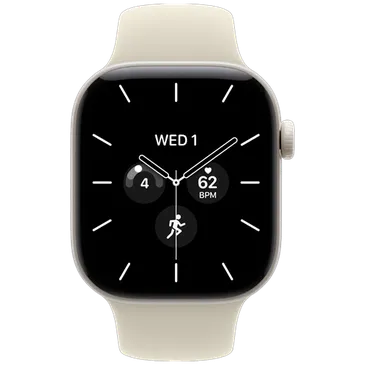 Apple Watch Series 12 42mm 5G Weiß Keramiek (Beiges Gumiarmband S/M)