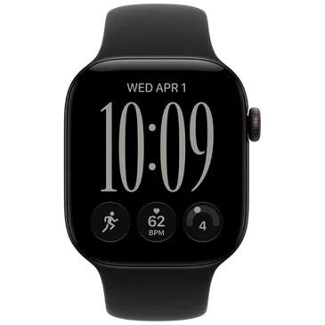 Apple Watch Series 12 42mm 5G Schwarz (Schwarzes Gummi Armband M/L)