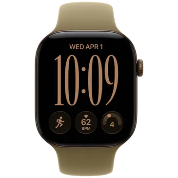 Apple Watch Series 12 46mm Bronze (Dunkelgrünes Gummi Armband S/M)