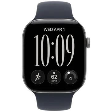 Apple Watch Series 12 46mm Grau (Dunkelblaues Gummi Armband S/M)