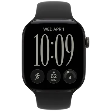 Apple Watch Series 12 46mm Schwarz (Schwarzes Gummi Armband M/L)
