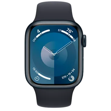 Apple Watch Series 9 4G 41mm Schwarz (Schwarzes Silikon Armband M/L)