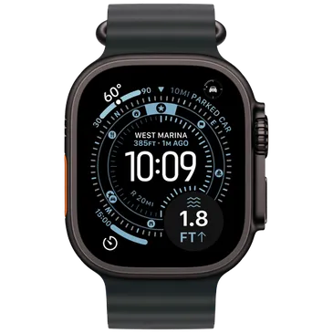 Apple Watch Ultra 3 49mm Schwarz (Schwarzes Gummi Armband)