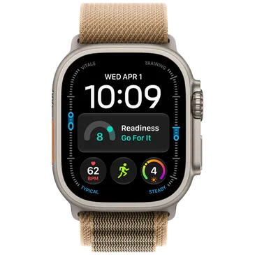 Apple Watch Ultra 4 49mm Naturel (Beiges Textilarmband S)