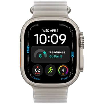 Apple Watch Ultra 4 49mm Naturel (Graues Silikon Armband)