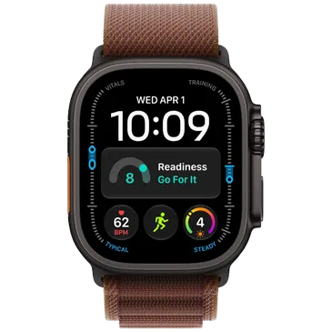 Apple Watch Ultra 4 49mm Schwarz (Rode Textiel Armband S)