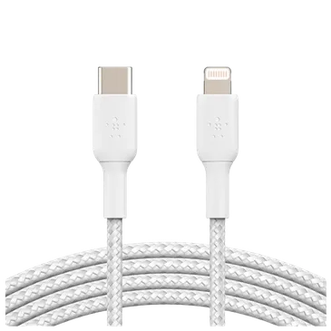 Belkin Boost Charge Lightning - USB-C Geflochtenes Kabel 1 Meter Weiß