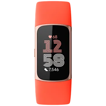 Fitbit Charge 6 Gold (Oranges Silikon Armband)
