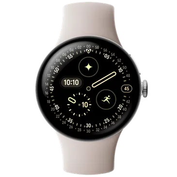 Google Pixel Watch 4 41mm Silber (Beige Armband)
