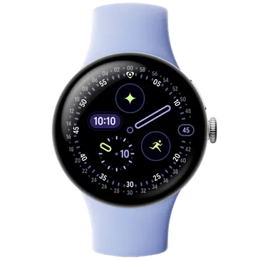 Google Pixel Watch 4 41mm Silber (Lila Armband)
