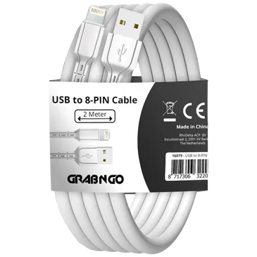 Grab 'N Go Lightning Kabel 2 Meter Weiß