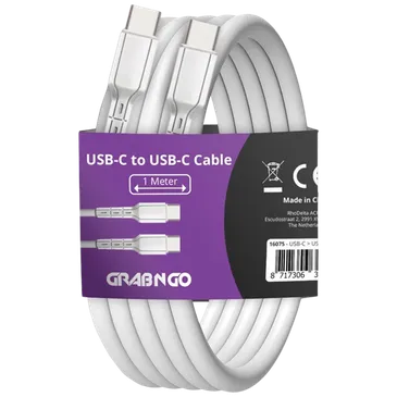 Grab 'N Go USB-C Kabel 1 Meter Weiß