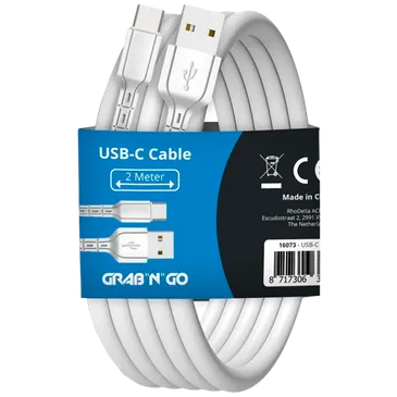 Grab 'N Go USB - USB-C Kabel 2 Meter Weiß