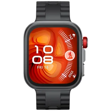 Huawei Watch Fit 4 Pro Grau (Schwarzes Gummi Armband)