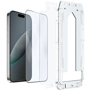 Just in Case Gehärtetes Glas Clear Displayschutzfolie mit Einbaurahmen Apple iPhone 16 Pro Max/17 Pro Max