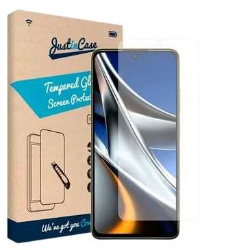 Just in Case Gehaertetes Glas Durchsichtige Displayschutzfolie Poco X4 Pro