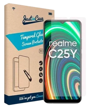 Just in Case Gehaertetes Glas Clear Screenprotector Realme C25Y