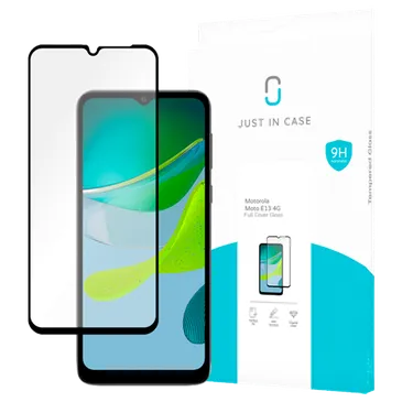 Just in Case Gehärtetes Glass Edge To Edge Displayschutzfolie Motorola Moto E13