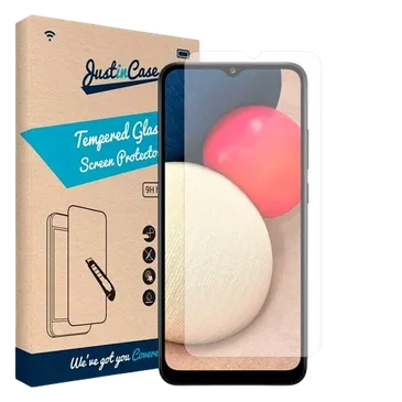 Just in Case Gehärtetes Glas Edge-to-Edge Displayschutzfolie Schwarz Samsung Galaxy A02s