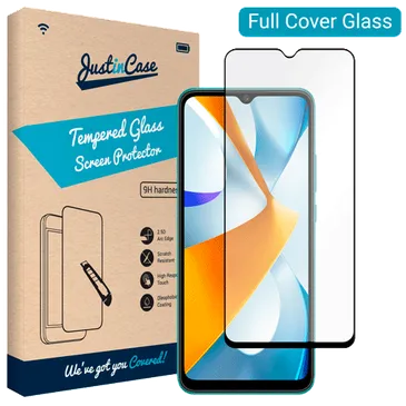 Just in Case Gehärtetes Glass Edge To Edge Displayschutzfolie Schwarz Poco C40