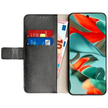 Just in Case Pu-Leder Book Hülle Schwarz Google Pixel 9 Pro XL