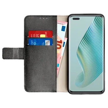 Just in Case Pu-Leder Book Hülle Schwarz Honor Magic5 Pro