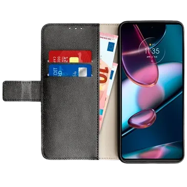 Just in Case PU-leder Book Case Schwarz Motorola Edge 30 Pro