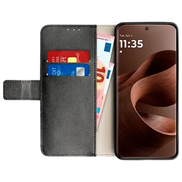 Just in Case PU-Leder Book Hülle Schwarz Motorola Edge 70 Pro