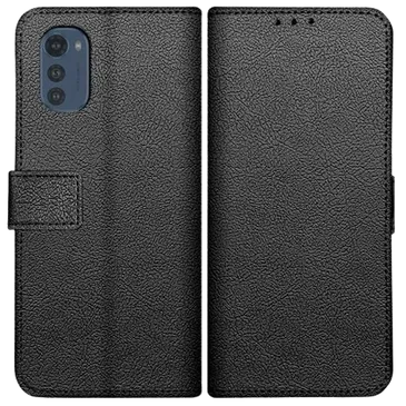 Just in Case PU-leder Book Case Schwarz Motorola Moto E32/E32s